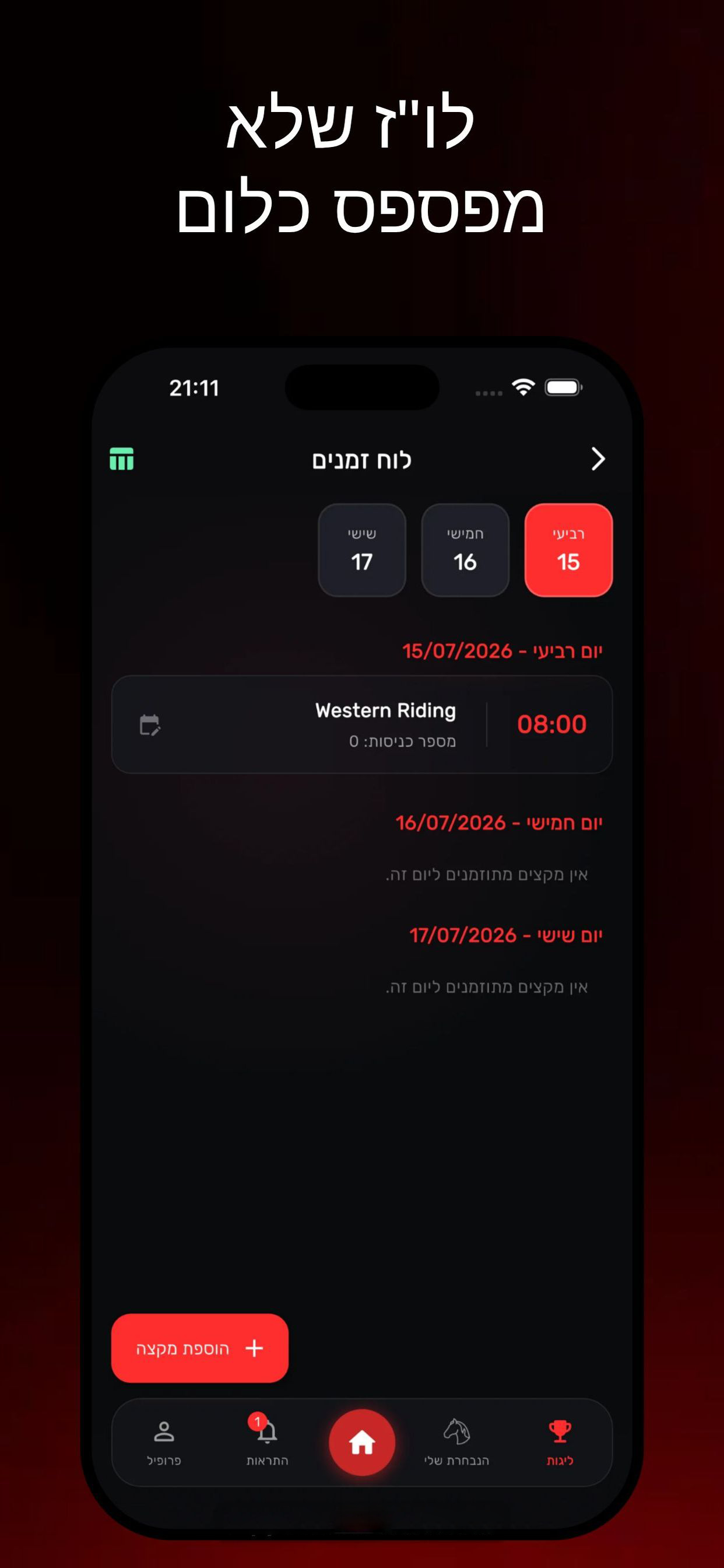 Halter Schedule Screen
